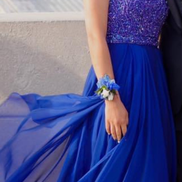 hot pink bridesmaid dresses Our Cressida Dress Größe:L Vintage Indian Cotton Gauze color_Blue White Flower